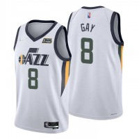 Nike Utah Jazz #8 Rudy Gay White Men's 2021-22 NBA 75th Anniversary Diamond Swingman Jersey - Association Edition