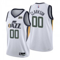 Nike Utah Jazz #00 Jordan Clarkson White Men's 2021-22 NBA 75th Anniversary Diamond Swingman Jersey - Association Edition