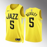 Utah Utah Jazz #5 Malik Beasley Men's Yellow Nike NBA 2022-23 Icon Edition Jersey