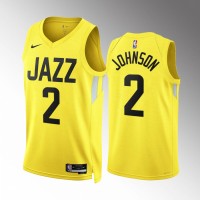 Utah Utah Jazz #2 Stanley Johnson Men's Yellow Nike NBA 2022-23 Icon Edition Jersey