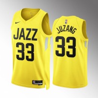 Utah Utah Jazz #33 Johnny Juzang Men's Yellow Nike NBA 2022-23 Icon Edition Jersey
