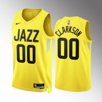 Utah Utah Jazz #00 Jordan Clarkson Men's Yellow Nike NBA 2022-23 Icon Edition Jersey