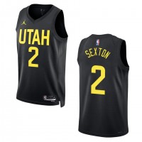 Utah Utah Jazz #2 Collin Sexton Men's Black Nike NBA 2022-23 Statement Edition Jersey