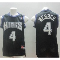 Sacramento Kings #4 Chris Webber Black Throwback Stitched NBA Jersey