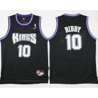 Sacramento Kings #10 Mike Bibby Black Throwback Stitched NBA Jersey