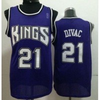 Sacramento Kings #21 Vlade Divac Purple Throwback Stitched NBA Jersey