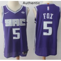 Nike Sacramento Kings #5 De'Aaron Fox Purple NBA Authentic Icon Edition Jersey