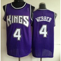 Sacramento Kings #4 Chris Webber Purple Throwback Stitched NBA Jersey