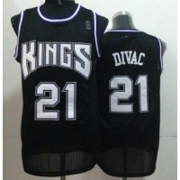 Sacramento Kings #21 Vlade Divac Black Throwback Stitched NBA Jersey
