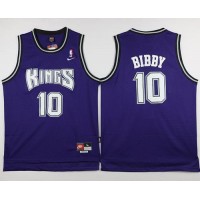 Sacramento Kings #10 Mike Bibby Purple Throwback Stitched NBA Jersey