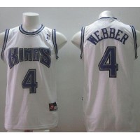 Sacramento Kings #4 Chris Webber White Home Throwback Stitched NBA Jersey