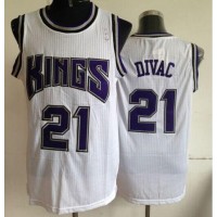 Sacramento Kings #21 Vlade Divac White Throwback Stitched NBA Jersey