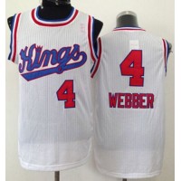 Sacramento Kings #4 Chris Webber White New Throwback Stitched NBA Jersey