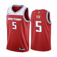 Nike Sacramento Kings #5 De'Aaron Fox 2019-20 Men's Red City Edition NBA Jersey