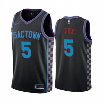 Nike Sacramento Kings #5 De'Aaron Fox Black NBA Swingman 2020-21 City Edition Jersey