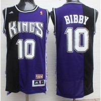 Sacramento Kings #10 Mike Bibby Purple/Black Throwback Stitched NBA Jersey
