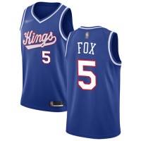 Nike Sacramento Kings #5 De'Aaron Fox Blue NBA Swingman Hardwood Classics Jersey
