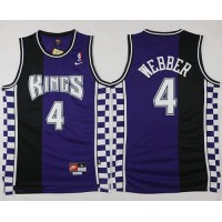 Sacramento Kings #4 Chris Webber Purple/Black Throwback Stitched NBA Jersey