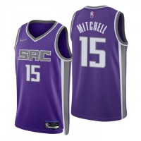 Nike Sacramento Kings #15 Davion Mitchell Purple Men's 2021-22 NBA 75th Anniversary Diamond Swingman Jersey - Icon Edition