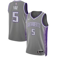 Sacramento Sacramento Kings #5 De'Aaron Fox Unisex Nike Anthracite 2022-23 Swingman Jersey - City Edition