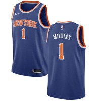 Nike New York Knicks #1 Emmanuel Mudiay Blue NBA Swingman Icon Edition Jersey