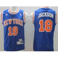 New York Knicks #18 Phil Jackson Blue Throwback Stitched NBA Jersey