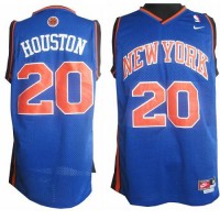 New York Knicks #20 Allan Houston Blue Throwback Stitched NBA Jersey