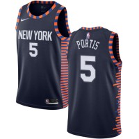 Nike New York Knicks #5 Bobby Portis Navy NBA Swingman City Edition 2018/19 Jersey