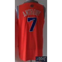 Revolution 30 Autographed New York Knicks #7 Carmelo Anthony Orange Stitched NBA Jersey