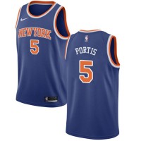 Nike New York Knicks #5 Bobby Portis Blue NBA Swingman Icon Edition Jersey