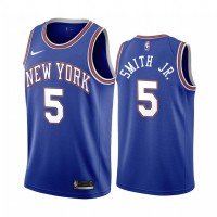Nike New York Knicks #5 Dennis Smith Jr. Navy 2019-20 Statement Edition NBA Jersey
