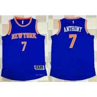 New York Knicks #7 Carmelo Anthony Blue Revolution 30 Stitched NBA Jersey