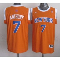 Revolution 30 New York Knicks #7 Carmelo Anthony New Orange Alternate Stitched NBA Jersey