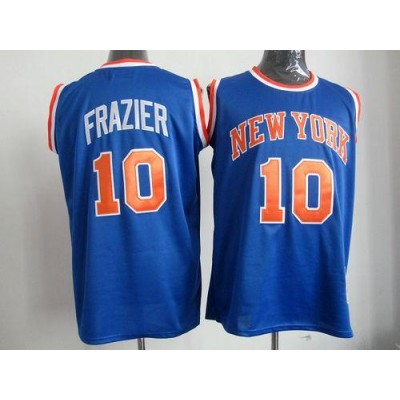 Mitchell And Ness New York Knicks #10 Walt Frazier Blue Throwback Stitched NBA Jersey