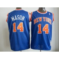Mitchell And Ness New York Knicks #14 Anthony Mason Blue Throwback Stitched NBA Jersey