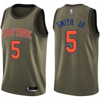 Nike New York Knicks #5 Dennis Smith Jr Green NBA Swingman Salute to Service Jersey