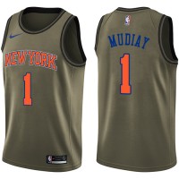 Nike New York Knicks #1 Emmanuel Mudiay Green NBA Swingman Salute to Service Jersey