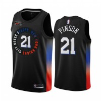 Nike New York Knicks #21 Theo Pinson Black NBA Swingman 2020-21 City Edition Jersey
