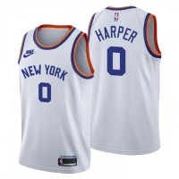 New York New York Knicks #0 Jared Harper Men's Nike Releases Classic Edition NBA 75th Anniversary Jersey White