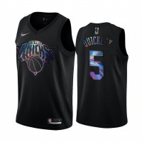 Nike New York Knicks #5 Immanuel Quickley Men's Iridescent Holographic Collection NBA Jersey - Black