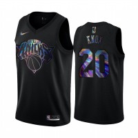 Nike New York Knicks #20 Kevin Knox Men's Iridescent Holographic Collection NBA Jersey - Black