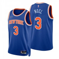 Nike New York Knicks #3 Nerlens Noel Blue Men's 2021-22 NBA 75th Anniversary Diamond Swingman Jersey - Icon Edition