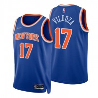 Nike New York Knicks #17 Luca Vildoza Blue Men's 2021-22 NBA 75th Anniversary Diamond Swingman Jersey - Icon Edition