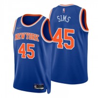 Nike New York Knicks #45 Jericho Sims Blue Men's 2021-22 NBA 75th Anniversary Diamond Swingman Jersey - Icon Edition