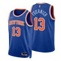 Nike New York Knicks #13 Evan Fournier Blue Men's 2021-22 NBA 75th Anniversary Diamond Swingman Jersey - Icon Edition