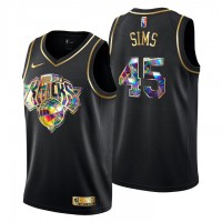 New York New York Knicks #45 Jericho Sims Men's Golden Edition Diamond Logo 2021/22 Swingman Jersey - Black