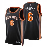 New York New York Knicks #6 Quentin Grimes Men's Nike Black 2021/22 Swingman NBA Jersey - City Edition