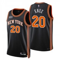 New York New York Knicks #20 Kevin Knox Men's Nike Black 2021/22 Swingman NBA Jersey - City Edition