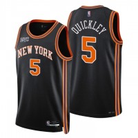 New York New York Knicks #5 Immanuel Quickley Men's Nike Black 2021/22 Swingman NBA Jersey - City Edition