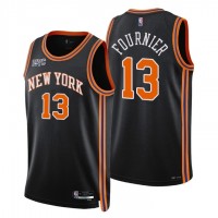 New York New York Knicks #13 Evan Fournier Men's Nike Black 2021/22 Swingman NBA Jersey - City Edition